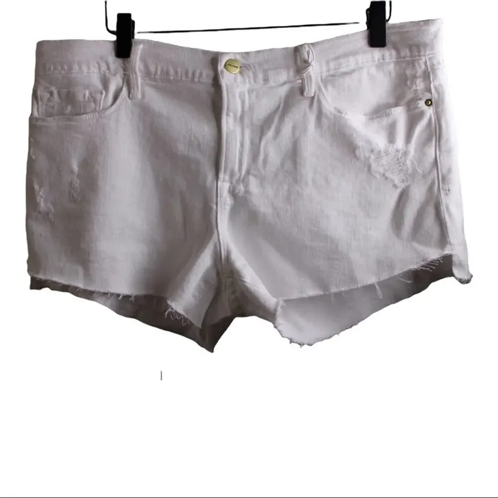 Frame‎ Le Cutoff Tulip Hem Raw White 33